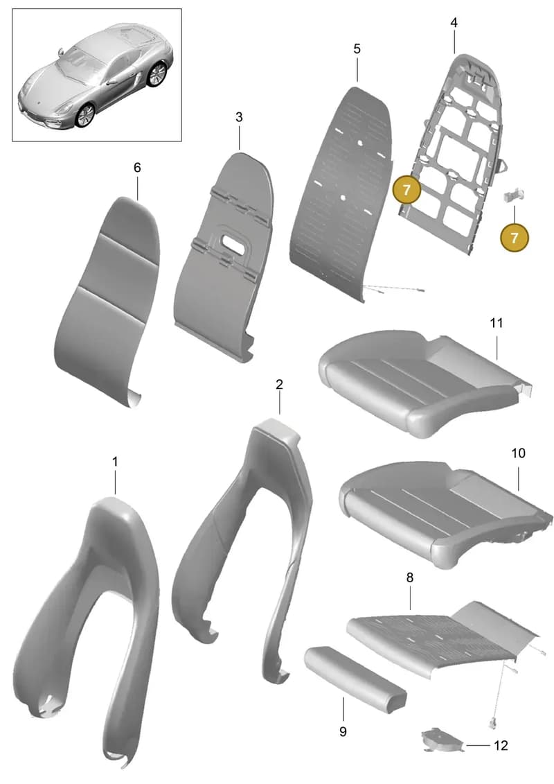 99152189900 — Porsche Cayman (2013-2016) diagram p40817002, position 7