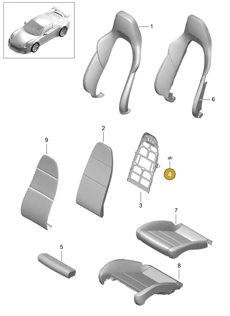 99152189900 — Porsche 911 (2013-2020) diagram p41817022, position 4