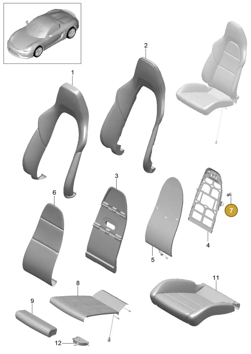 99152189900 — Porsche Boxster Spyder (2015-2016) diagram p46817017, position 7