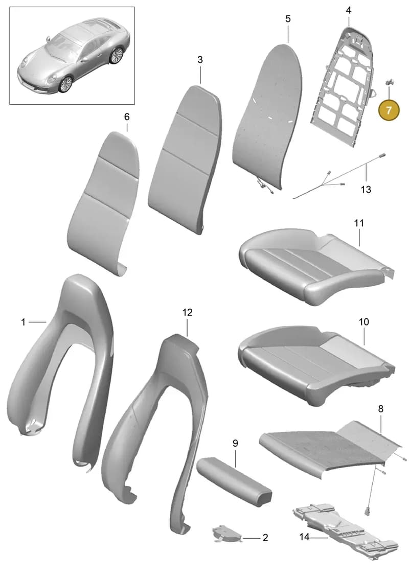 99152189900 — Porsche 911 (2016-2019) diagram p47817002, position 7