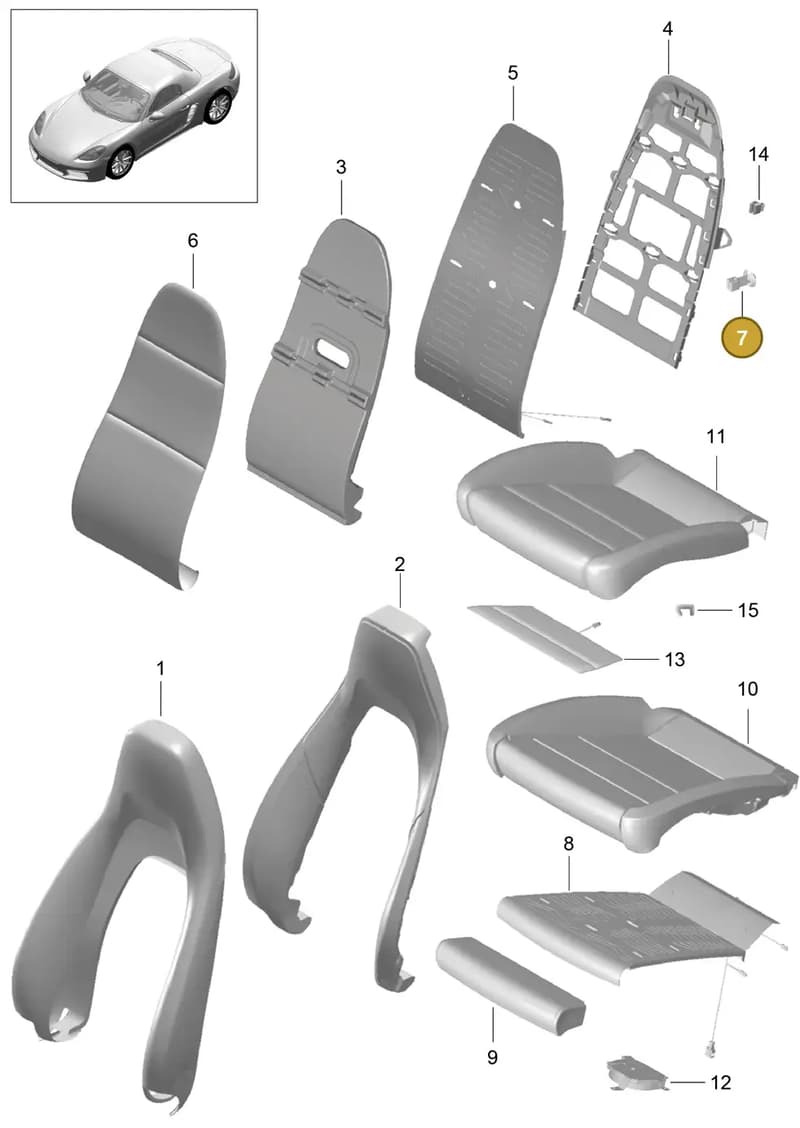99152189900 — Porsche Boxster (2016-2019) diagram p48817002, position 7