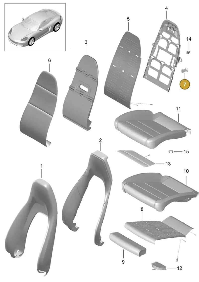 99152189900 — Porsche Cayman (2016-2019) diagram p50817002, position 7