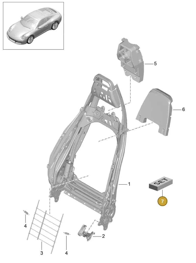 99152190200 — Porsche 911 (2016-2019) diagram p47817021, position 7