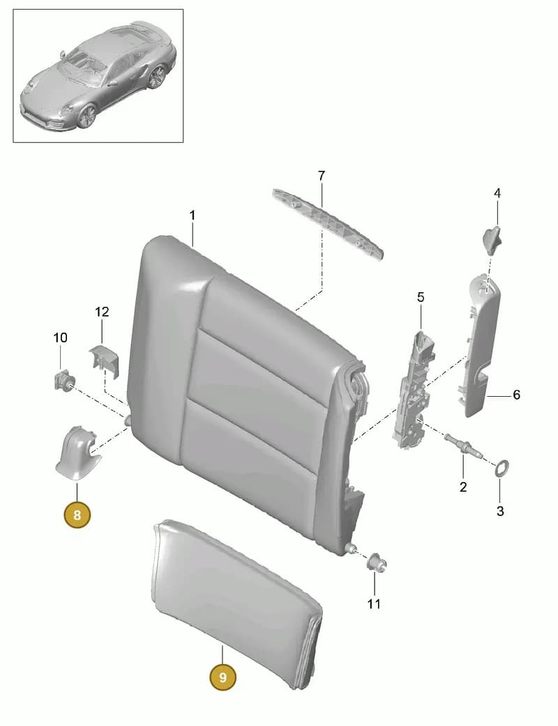 991522236087A0 — Porsche 911 (2013-2020) diagram p42817040, position 8+9