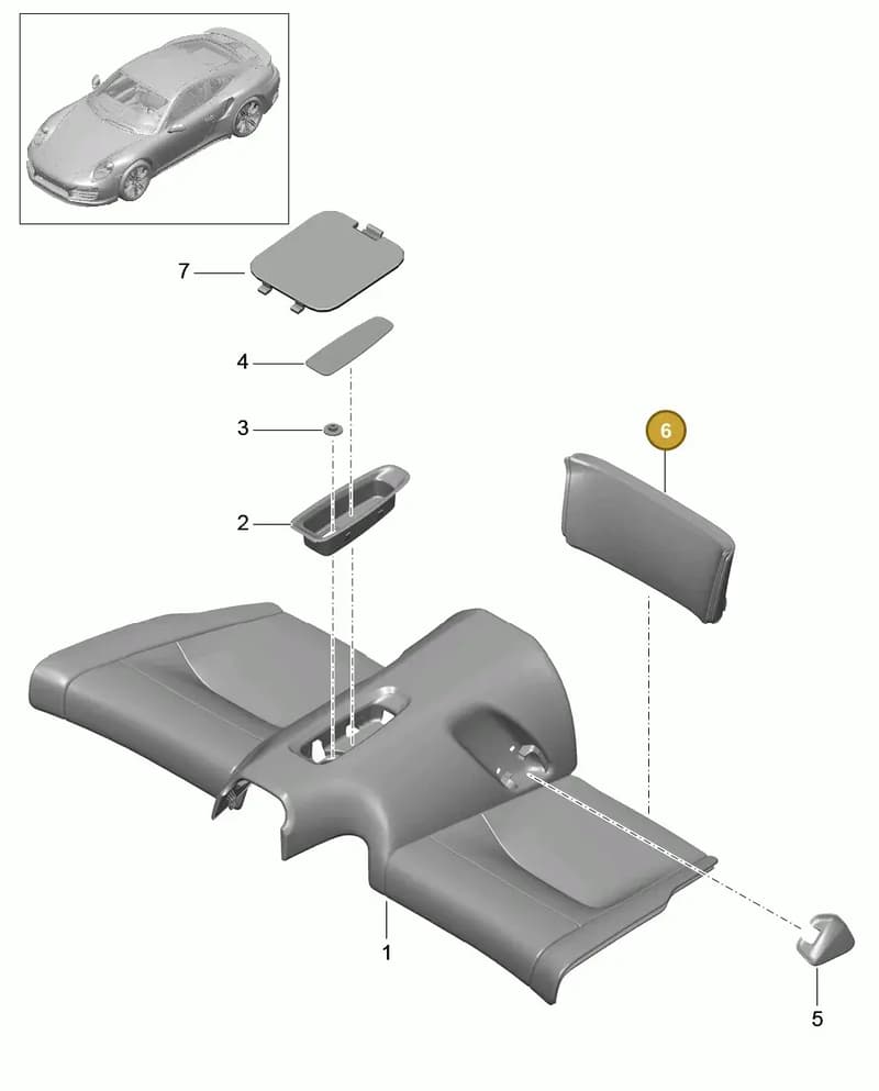 99152223608OH7 — Porsche 911 (2013-2020) diagram p42817050, position 6