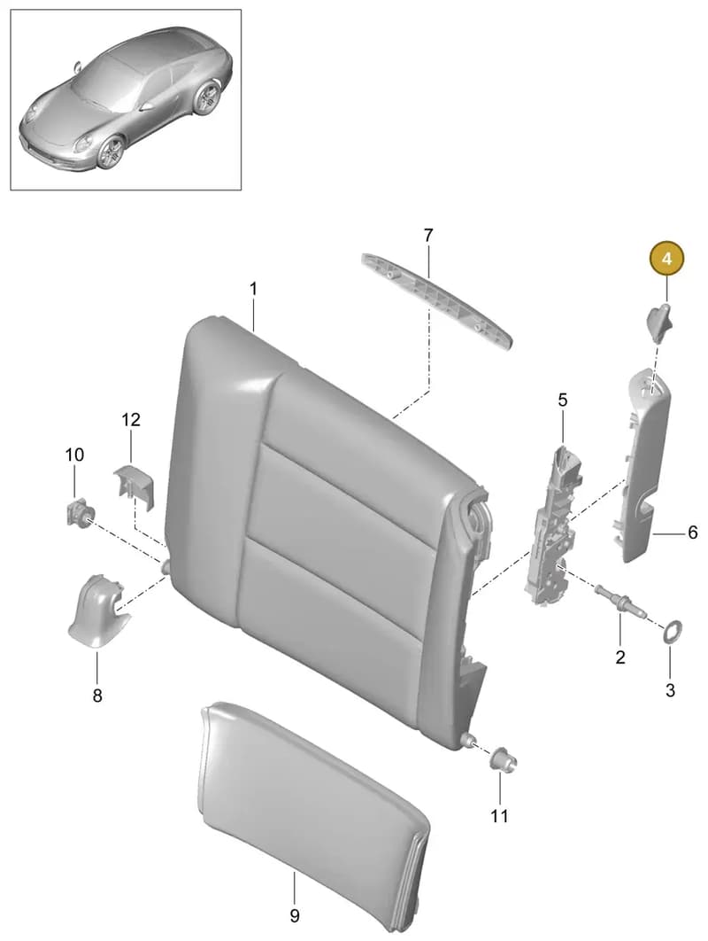991522322011E0 — Porsche 991 Carrera 4 (2011-2016) diagram p38817040, position 4