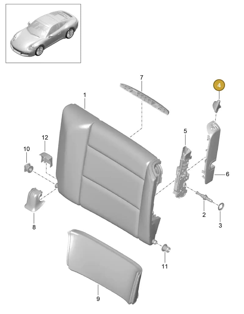 991522322011E0 — Porsche 911 (2016-2019) diagram p47817040, position 4