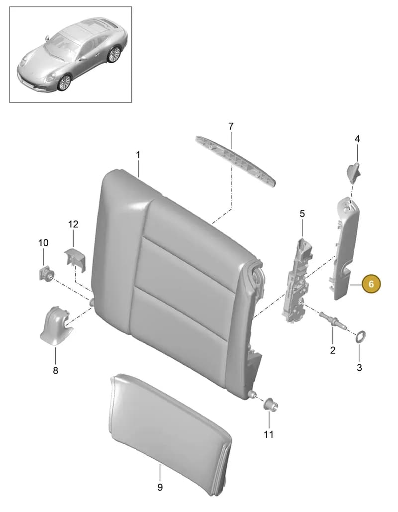 991522345001E0 — Porsche 911 (2016-2019) diagram p47817040, position 6