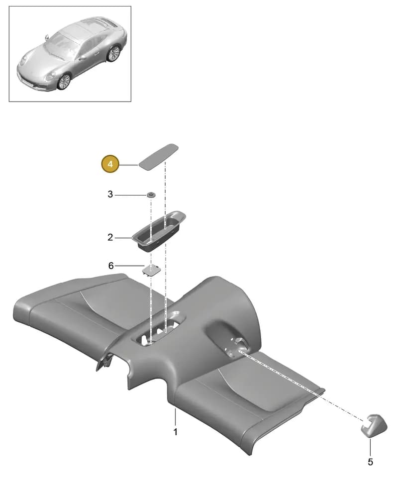 99152234900 — Porsche 911 (2016-2019) diagram p47817050, position 4
