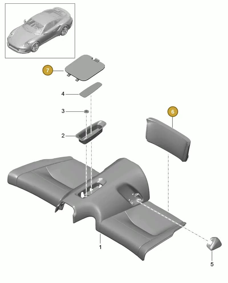 991522357011E0 — Porsche GT2 RS Clubsport (2013-2020) diagram p42817050, position 6+7