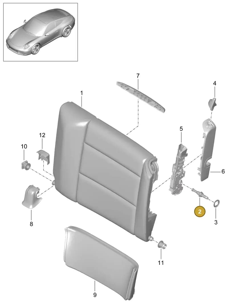 99152249100 — Porsche 991 Carrera 4 (2011-2016) diagram p38817040, position 2