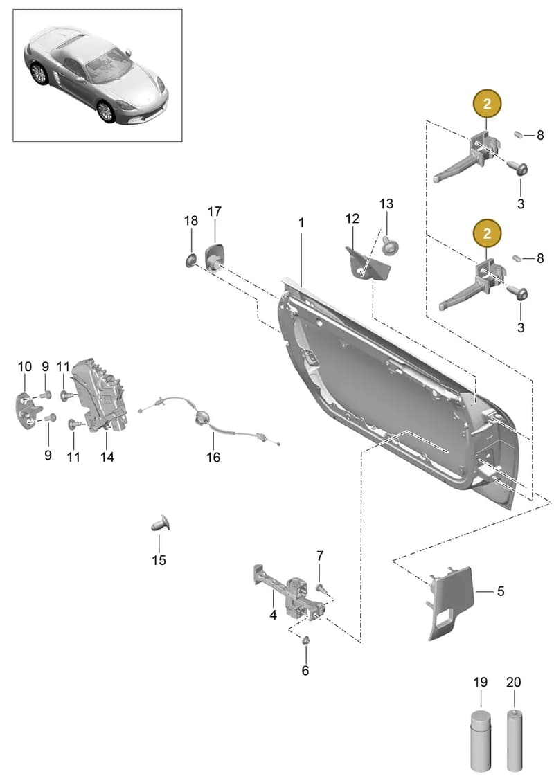 99153132001 — Porsche Boxster (2016-2019) diagram p48804000, position 2
