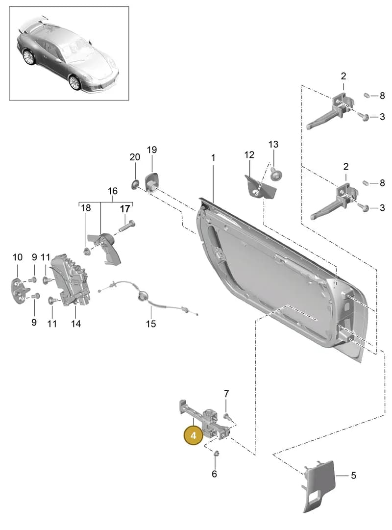 99153707511 — Porsche 911 (2013-2020) diagram p41804000, position 4
