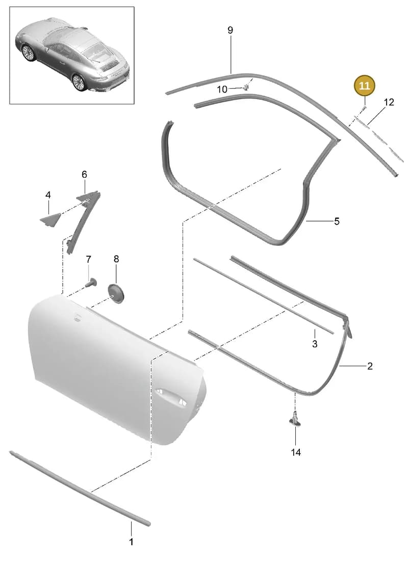 99153707702 — Porsche 911 (2016-2019) diagram p47804010, position 11