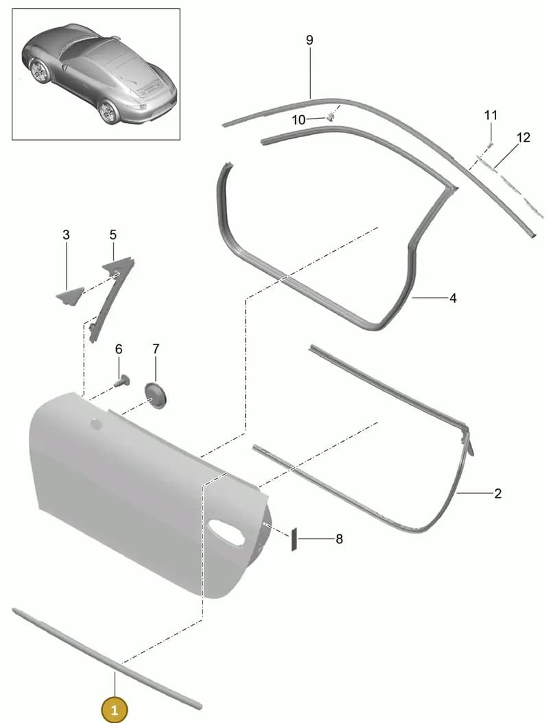 99153708502V09 — Porsche 991 Carrera 4 (2011-2016) diagram p38804010, position 1