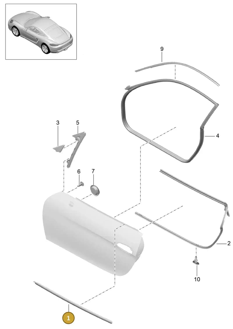 99153708502V09 — Porsche Cayman (2016-) diagram p50804010, position 1
