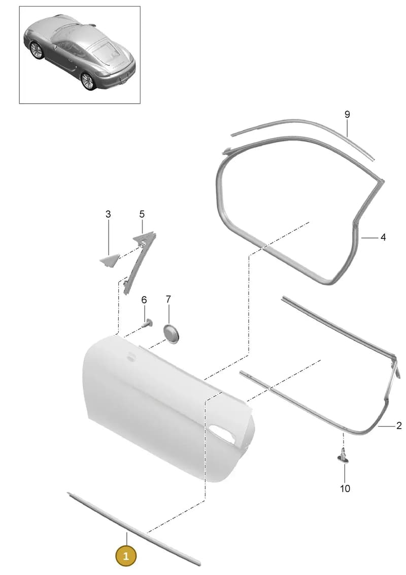 99153708602V09 — Porsche Cayman (2013-2016) diagram p40804010, position 1