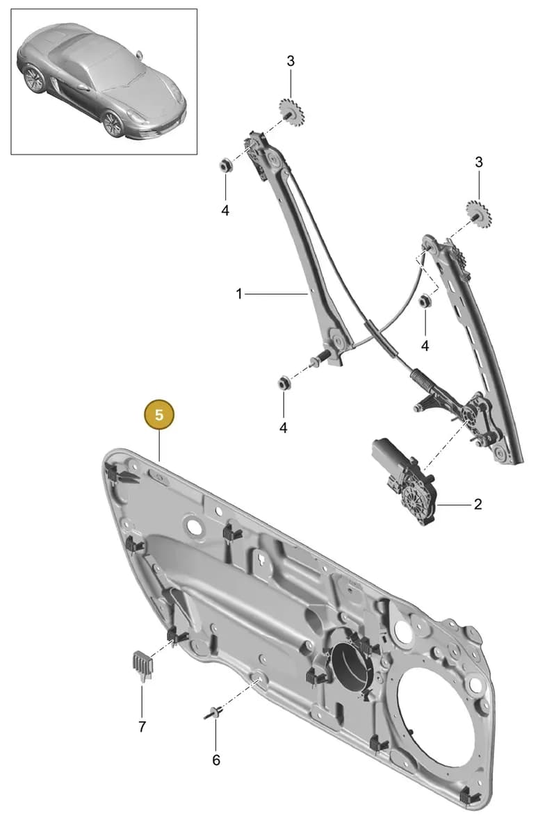 99153722101 — Porsche Boxster (2012-2016) diagram p39804030, position 5