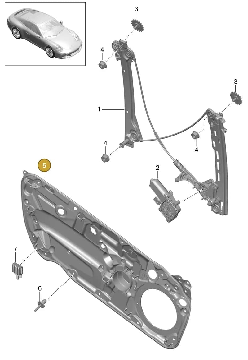 99153722101 — Porsche 911 (2016-2019) diagram p47804030, position 5