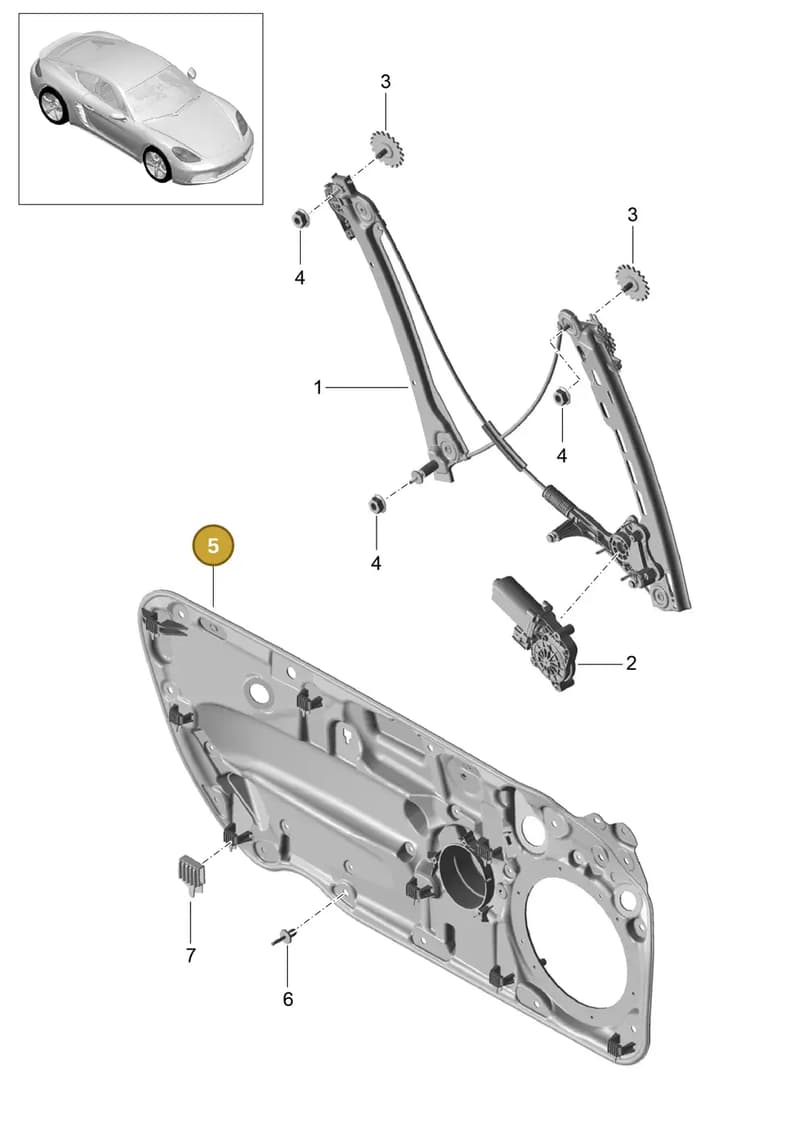 99153722101 — Porsche Cayman (2016-2019) diagram p50804030, position 5