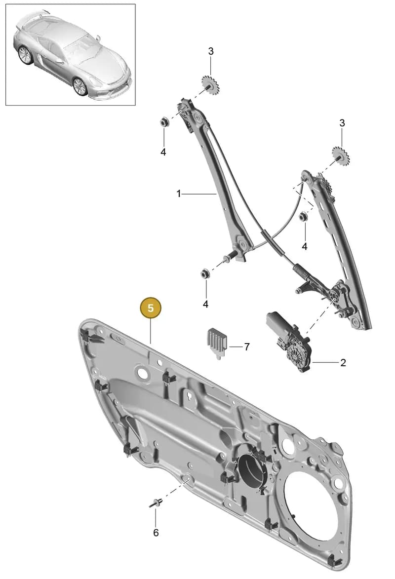99153722201 — Porsche Cayman GT4 (2015-2016) diagram p45804030, position 5