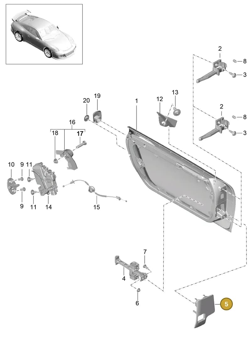 99153743104 — Porsche 911 (2013-2020) diagram p41804000, position 5