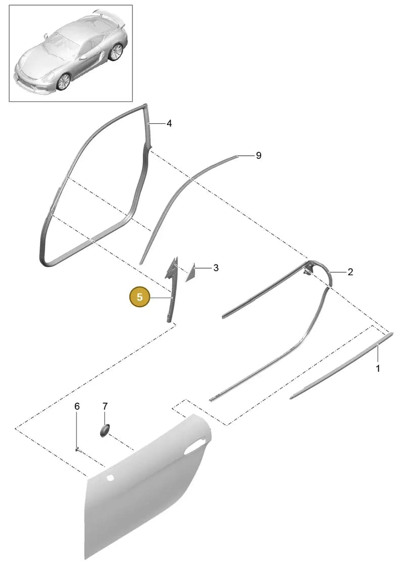 99153743104 — Porsche Cayman GT4 (2015-2016) diagram p45804010, position 5
