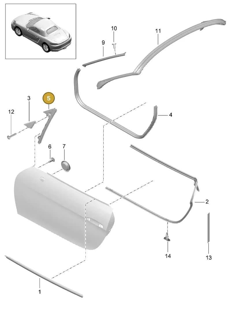 99153743104 — Porsche Boxster (2016-2019) diagram p48804010, position 5