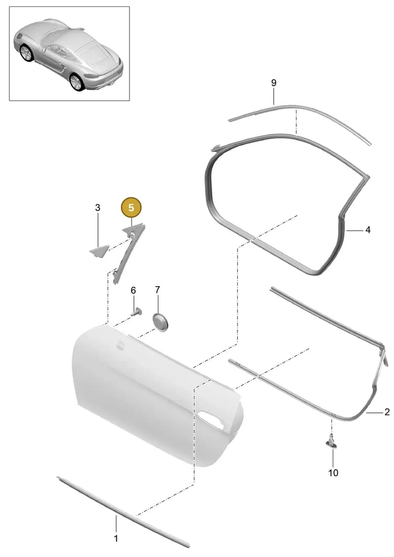 99153743104 — Porsche Cayman (2016-2019) diagram p50804010, position 5