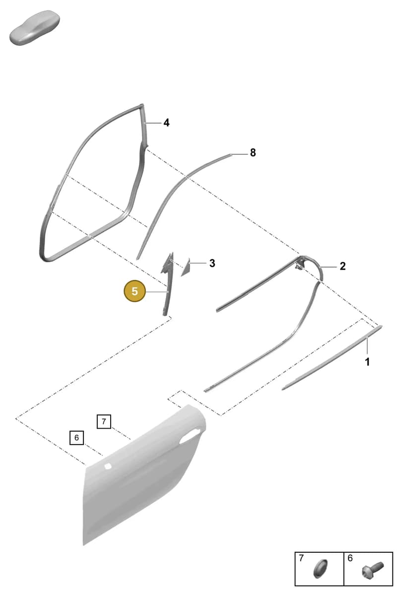 99153743104 — Porsche Cayman (2019-2022) diagram p55804100, position 5