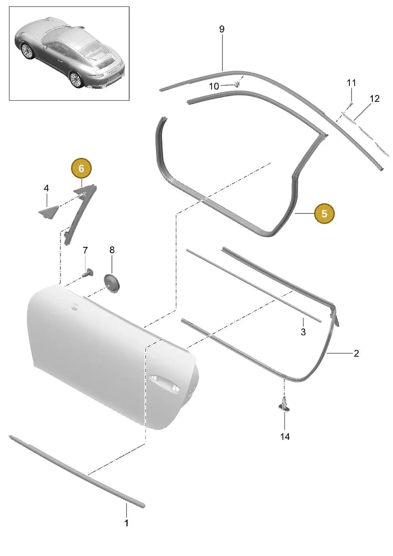 99153743204 — Porsche 911 (2016-2019) diagram p47804010, position 5+6