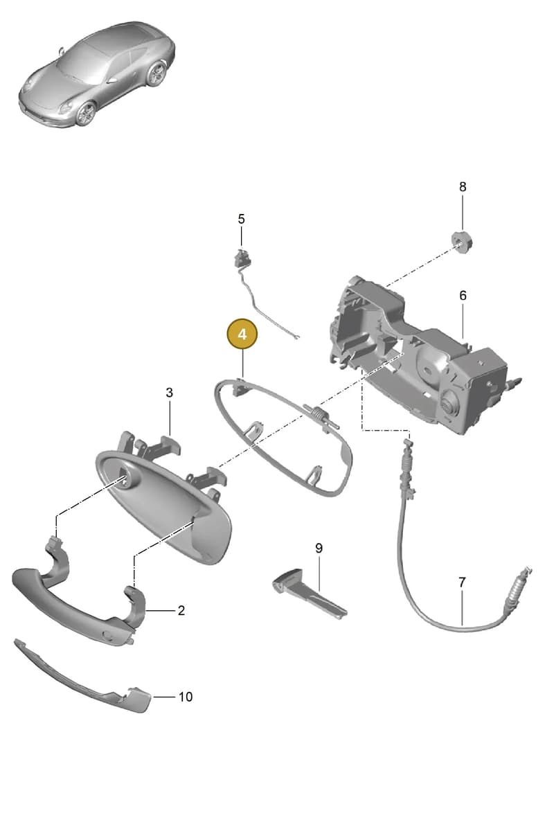 99153744602 — Porsche 991 Carrera 4 (2011-2016) diagram p38804020, position 4