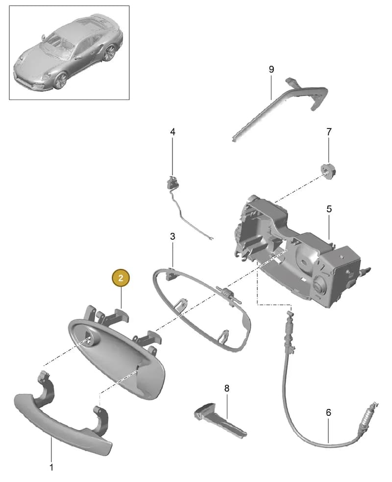 99153764605 — Porsche GT2 RS Clubsport (2013-2020) diagram p42804020, position 2