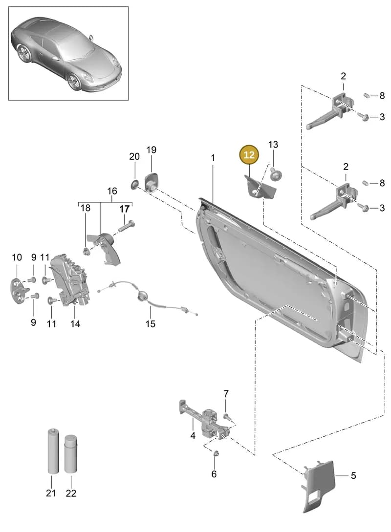 991537832001E0 — Porsche 991 Carrera 4 (2011-2016) diagram p38804000, position 12