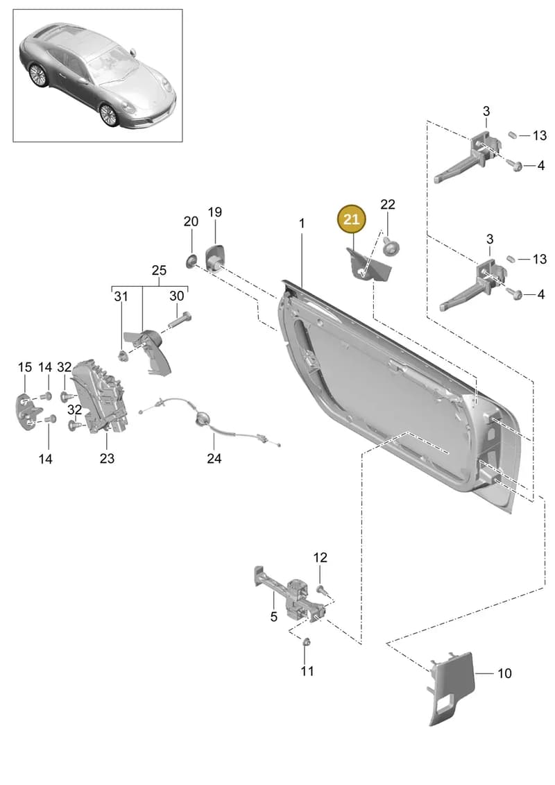 991537832001E0 — Porsche 911 (2016-2019) diagram p47804000, position 21
