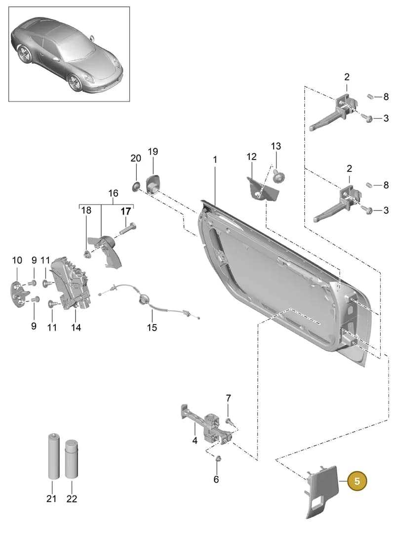 99153793100 — Porsche 991 Carrera 4 (2011-2016) diagram p38804000, position 5