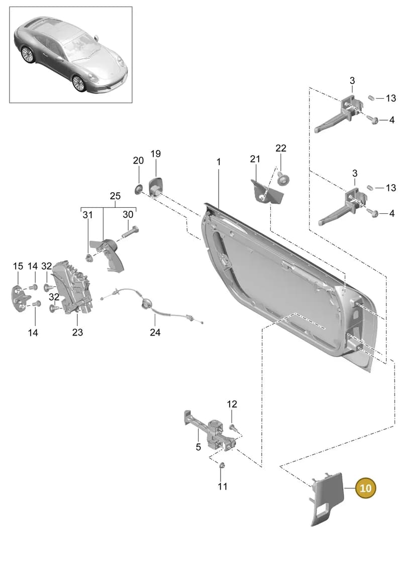 99153793100 — Porsche 911 (2016-2019) diagram p47804000, position 10