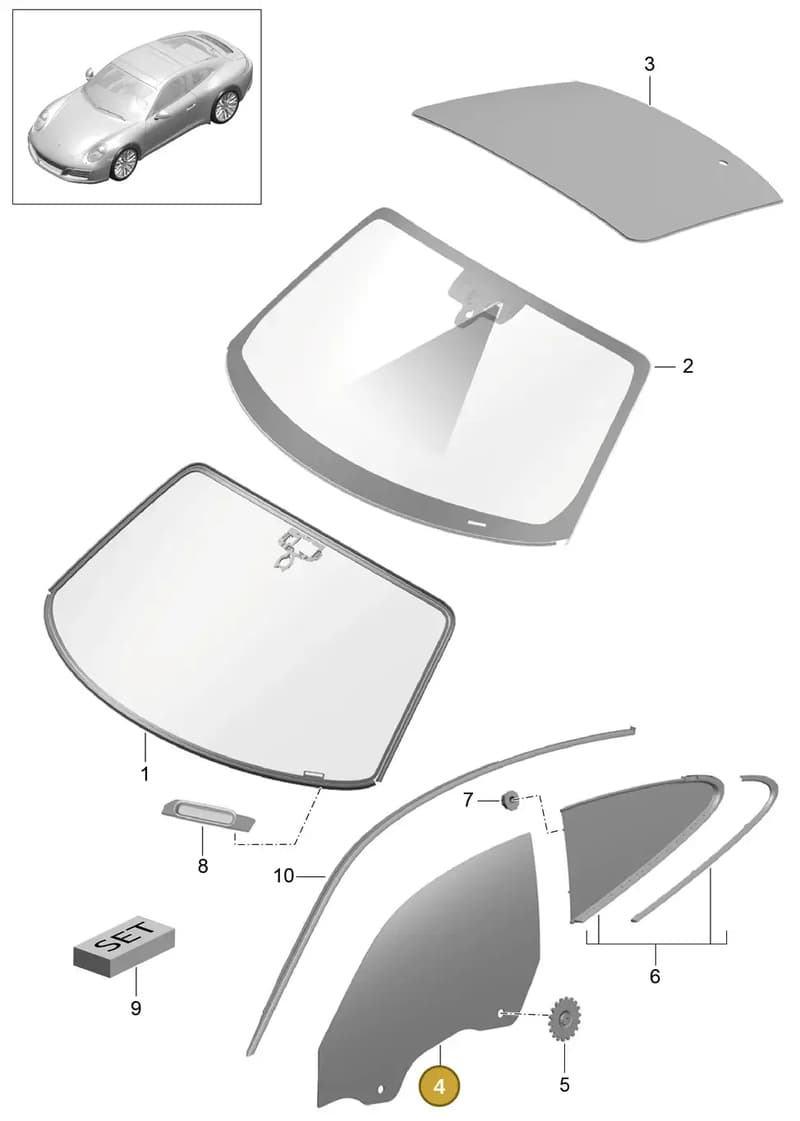 99154251102 — Porsche 911 (2016-2019) diagram p47805000, position 4