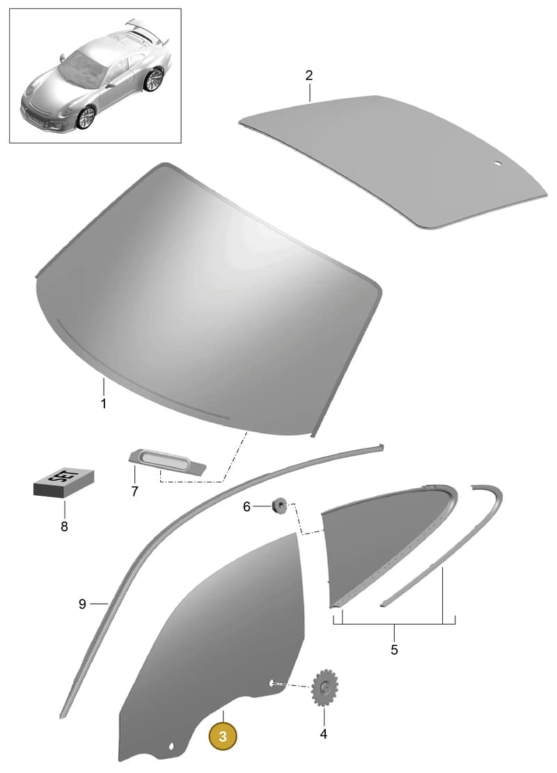 99154251103 — Porsche 911 (2013-2020) diagram p41805000, position 3