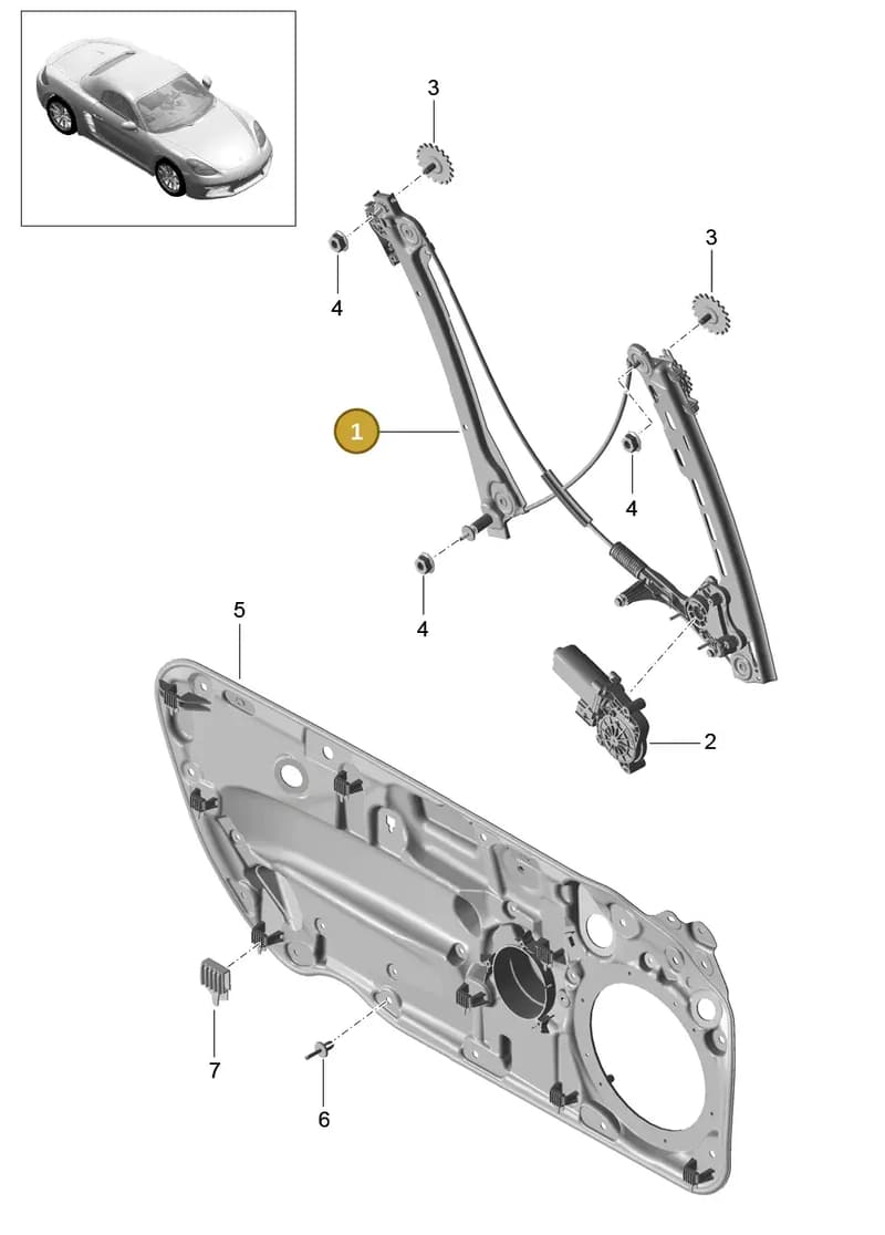 99154297501 — Porsche Boxster (2016-2019) diagram p48804030, position 1