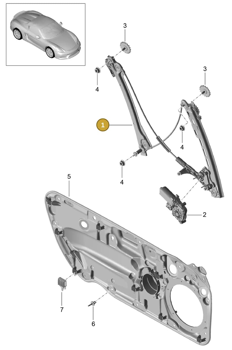 99154297601 — Porsche Boxster Spyder (2015-2016) diagram p46804030, position 1