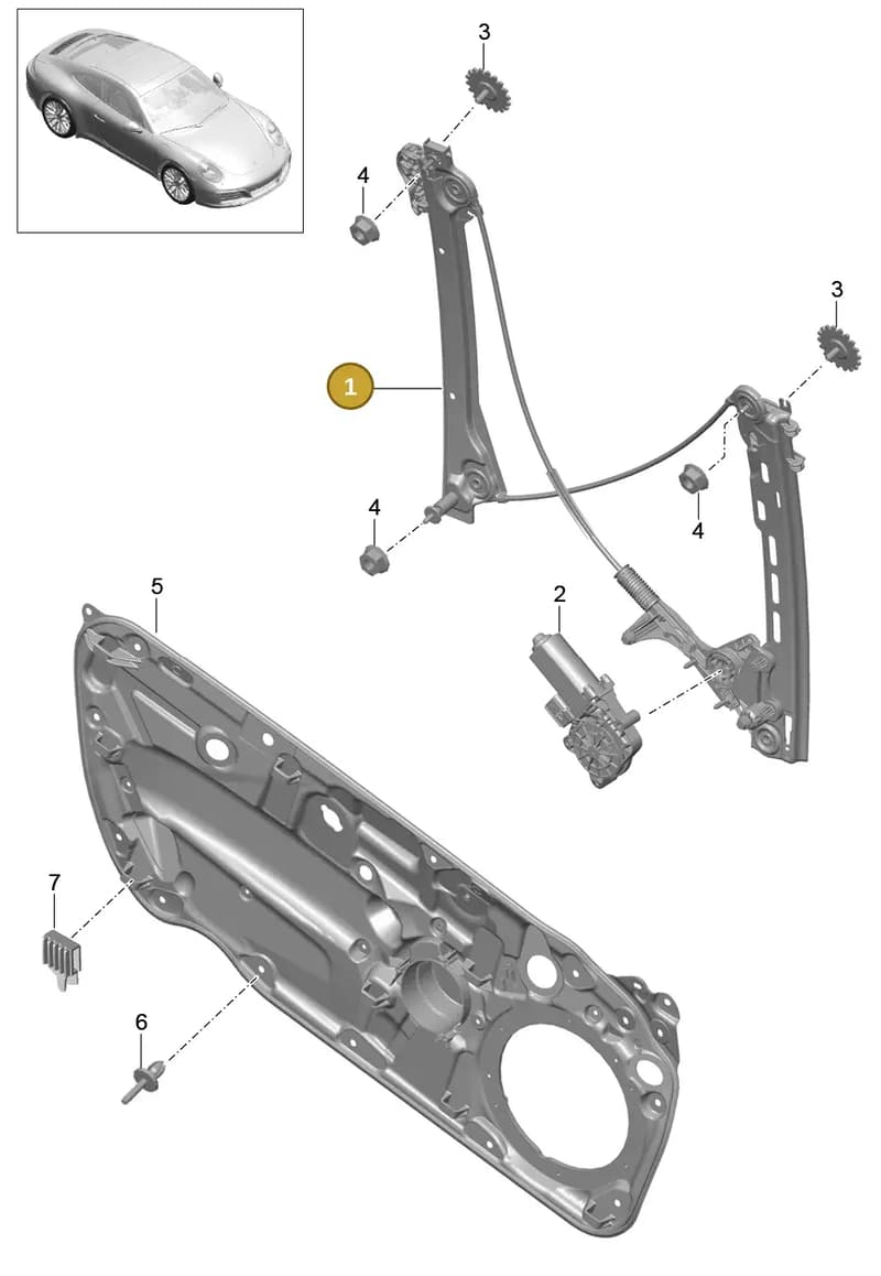 99154297601 — Porsche 911 (2016-2019) diagram p47804030, position 1