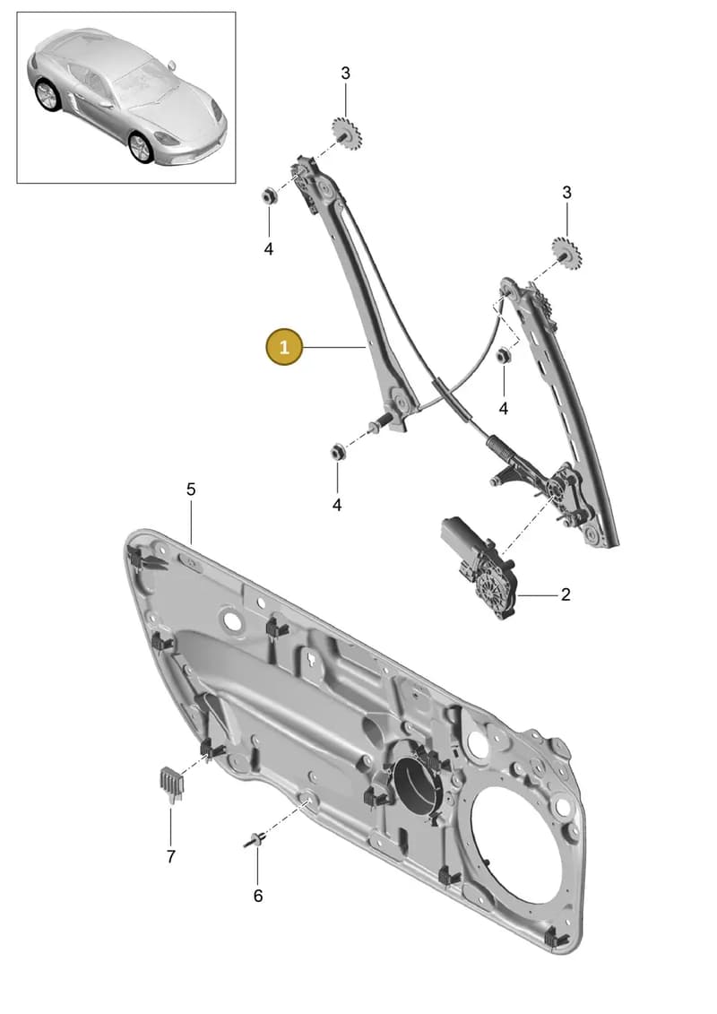 99154297601 — Porsche Cayman (2016-2019) diagram p50804030, position 1