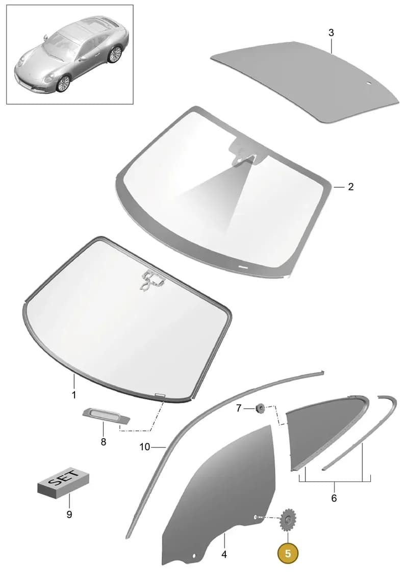 99154391600 — Porsche 911 (2016-2019) diagram p47805000, position 5