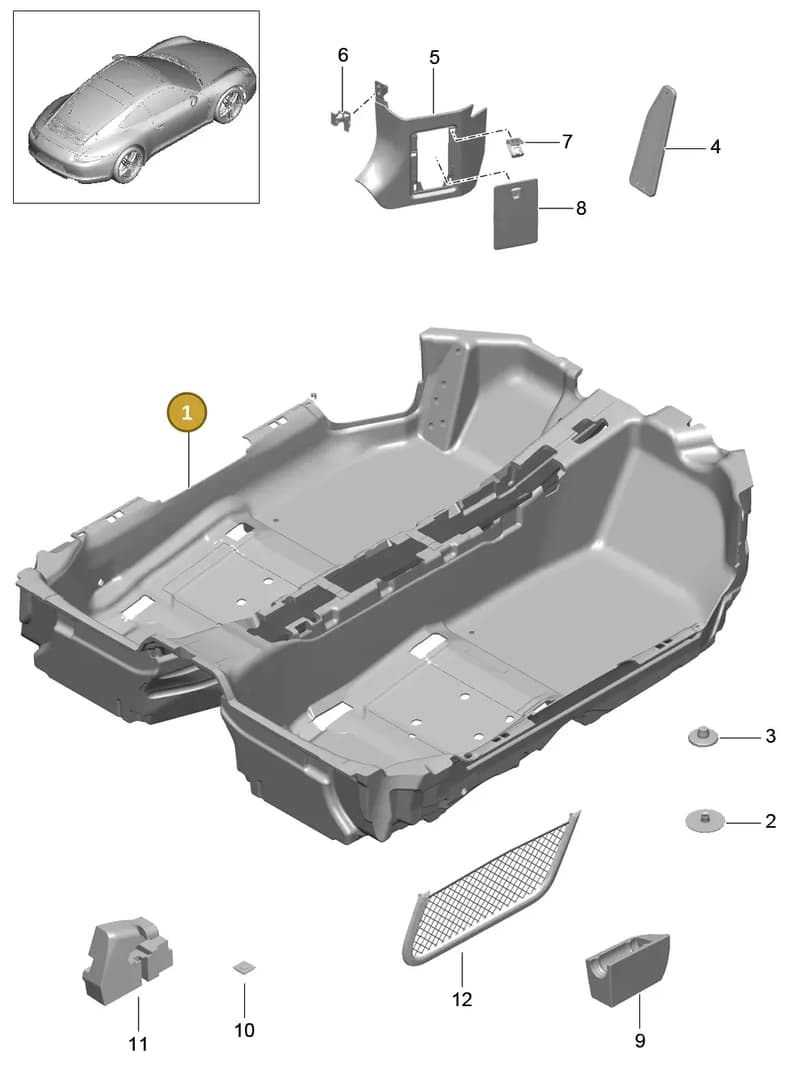 99155101107GFE — Porsche 991 Carrera 4 (2011-2016) diagram p38807010, position 1