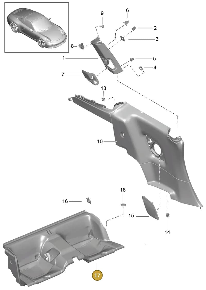 99155101781A75 — Porsche 991 Carrera 4 (2011-2016) diagram p38807020, position 17