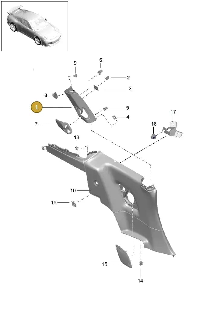 99155105590A75 — Porsche 911 (2013-2020) diagram p41807020, position 1