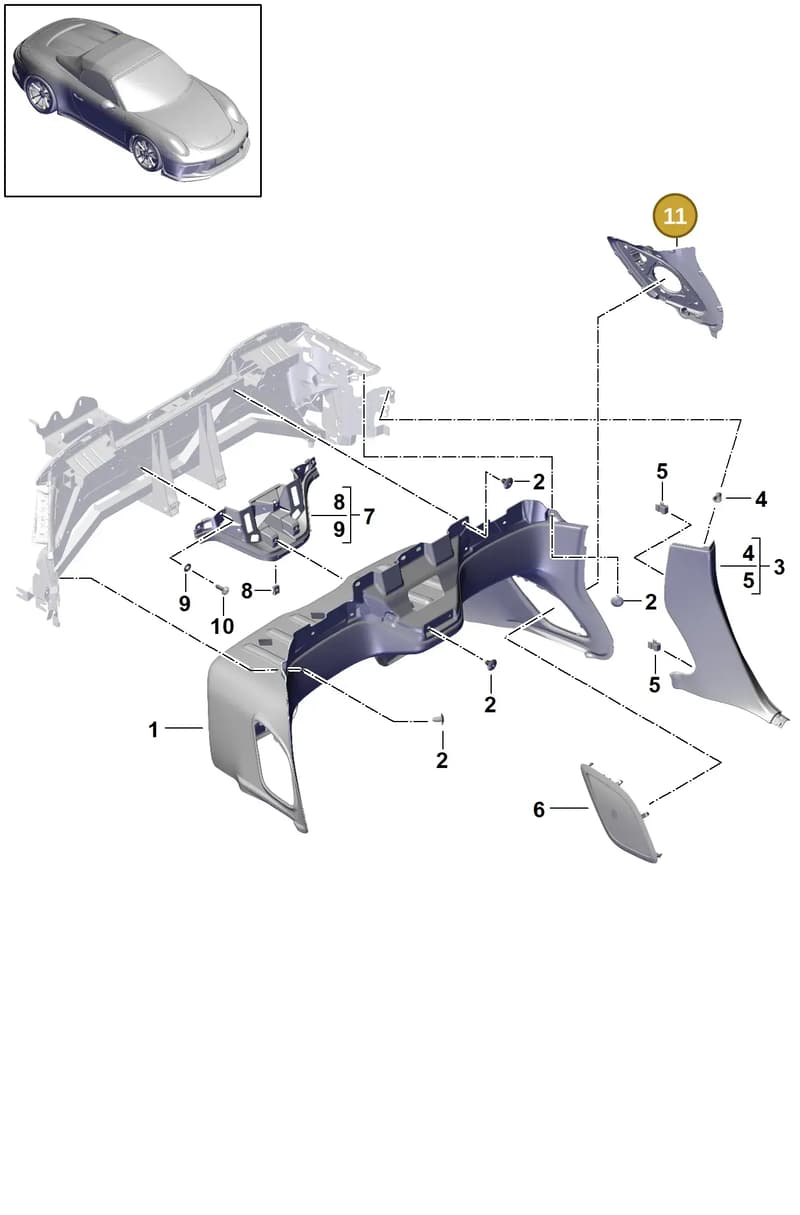 99155108800 — Porsche 911 (2013-2020) diagram p41807040, position 11
