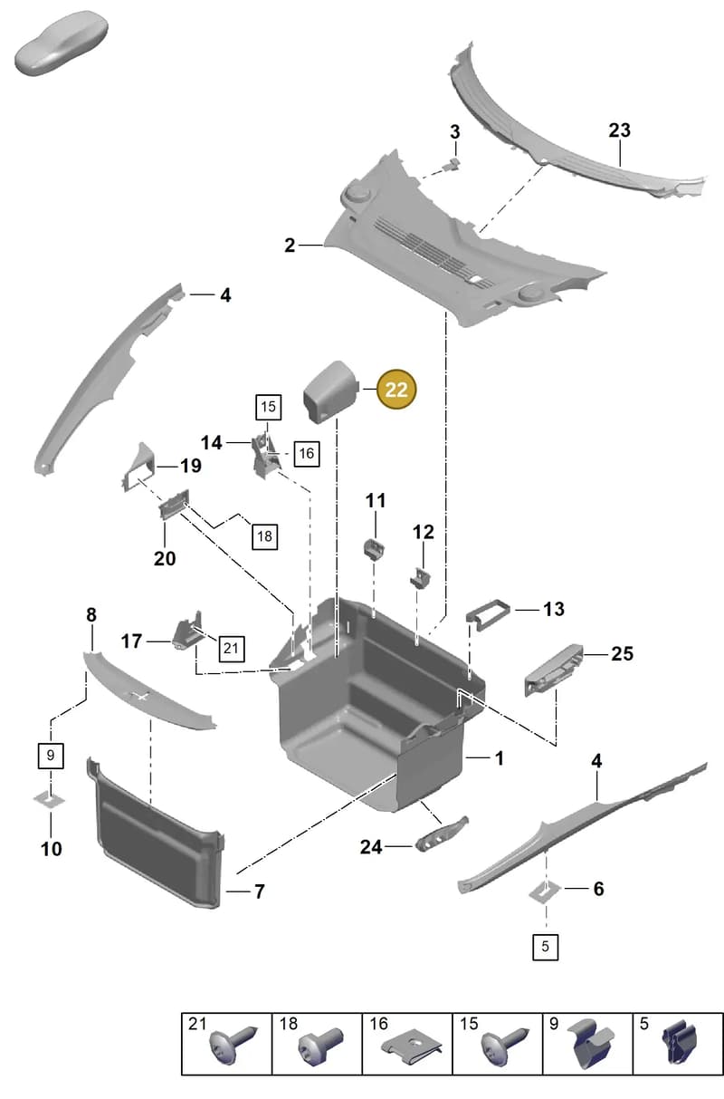 991551422021E0 — Porsche Boxster Spyder (2019-) diagram p55807000, position 22