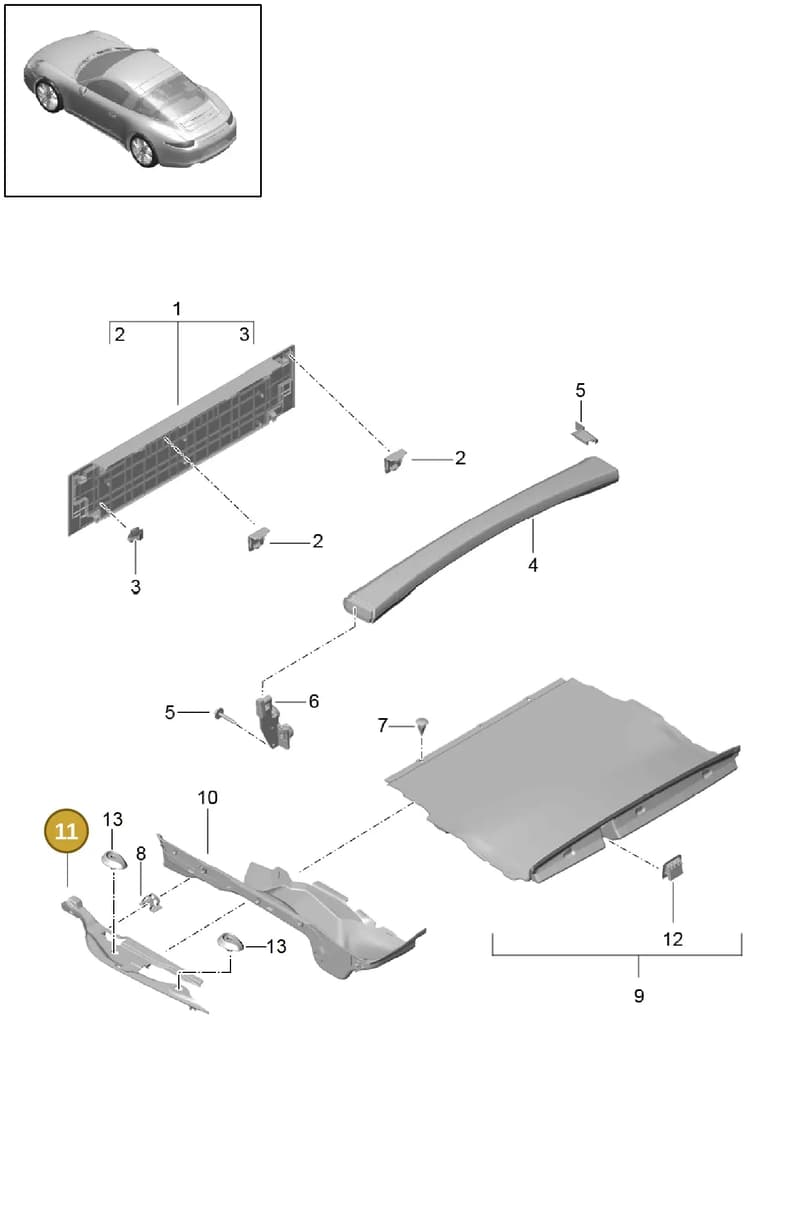 991551472021E0 — Porsche 911 (2016-2019) diagram p38807040, position 11